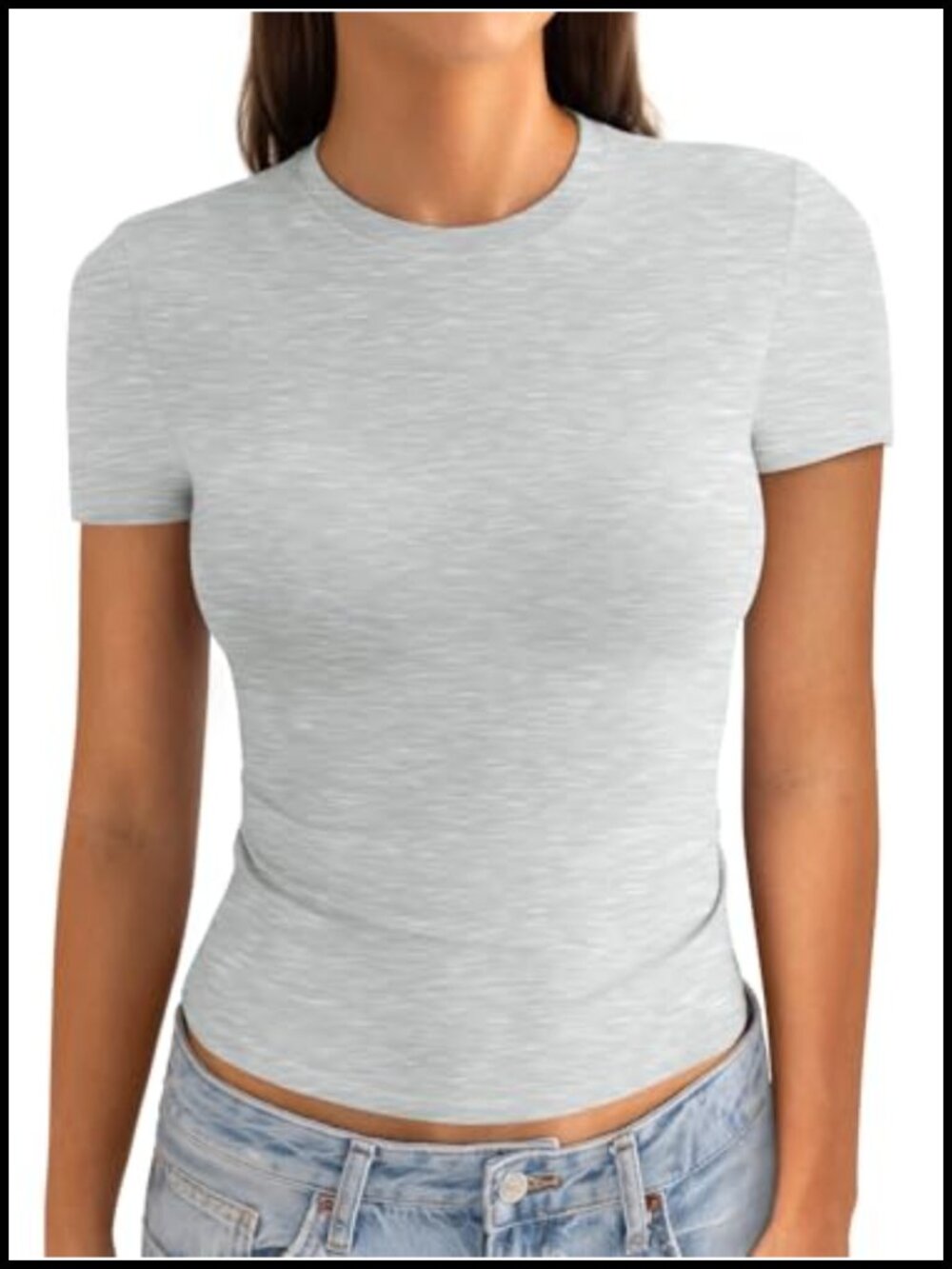 EasyGala Womens Cotton Crew Neck Short Sleeve Fitted Crop Top Tee